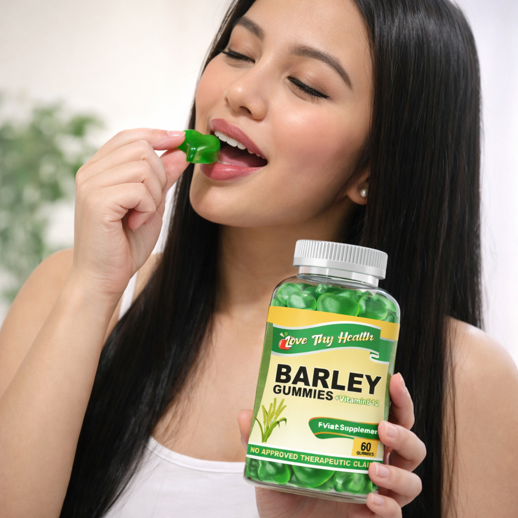 Barley Gummies with Vitamin B12 – Immune & Energy Support Food Supplement (60 Gummies)